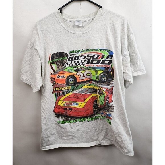 Gildan Other - Gildan White Short Sleeve 2008 Wissota Auto Racing Motorsport T-Shirt Large